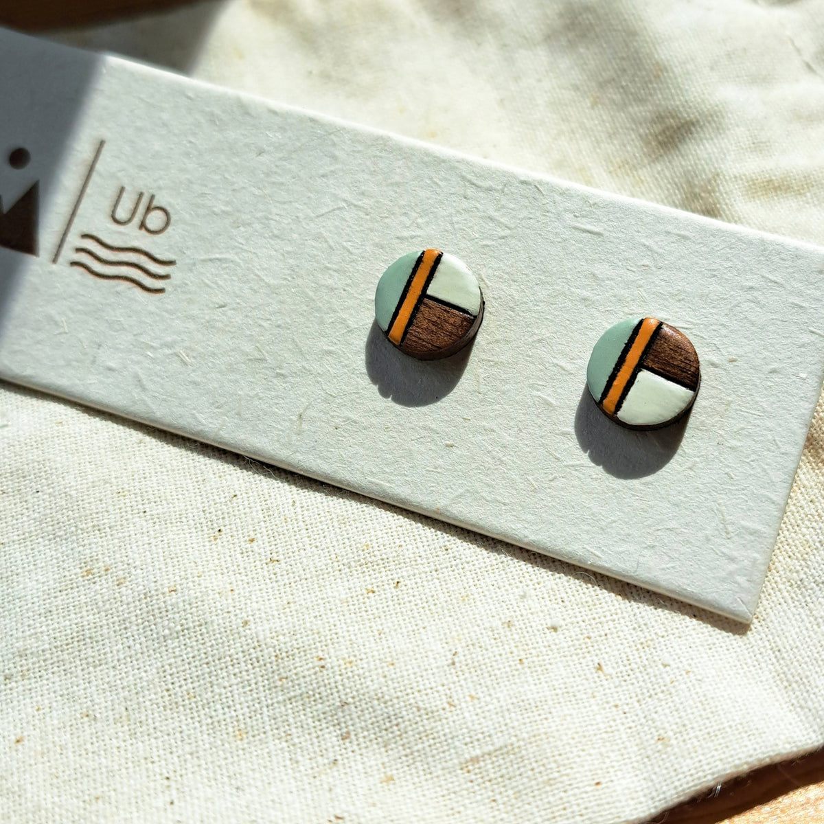 Colour Block Circle- Walnut