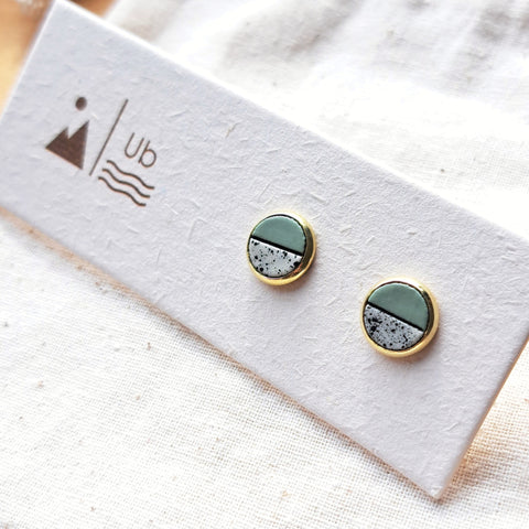 Colour Block - White Speckle & Light Sage