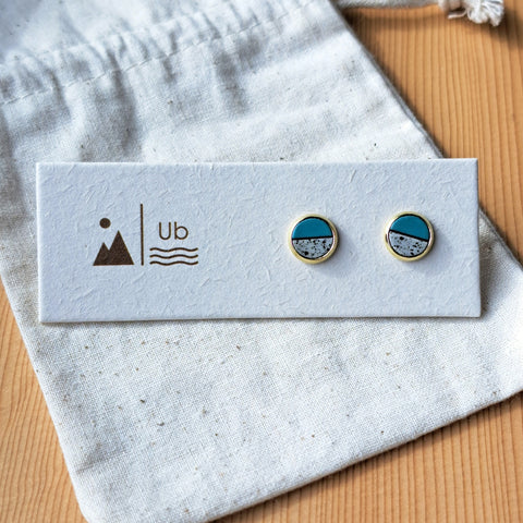 Colour Block - White Speckle & Teal
