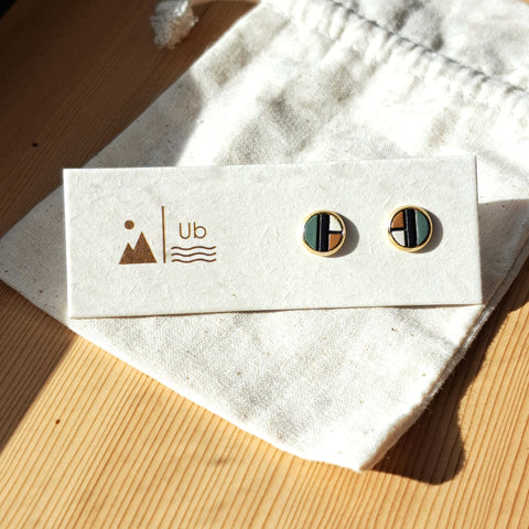 Twiggy - Dark Sage Blue & Rust