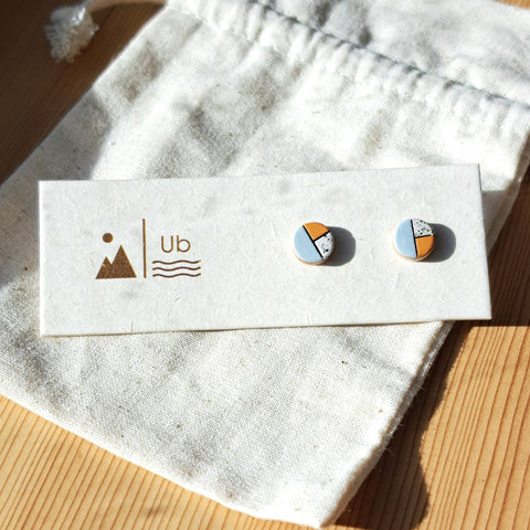 Hannah - Light Blue & Orange - Speckle