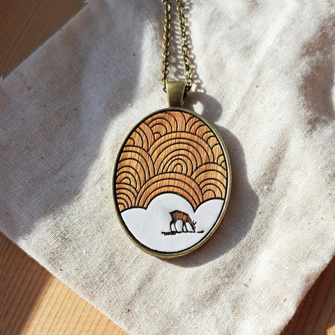 Geometric Deer - Canary Wood