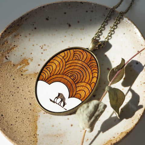 Geometric Deer - Canary Wood