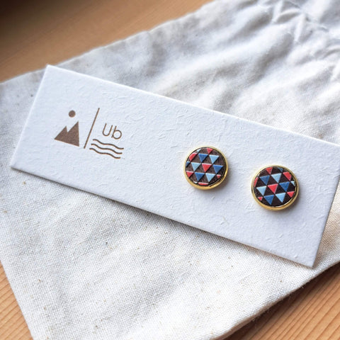 Charlie - Walnut - Red & Blue