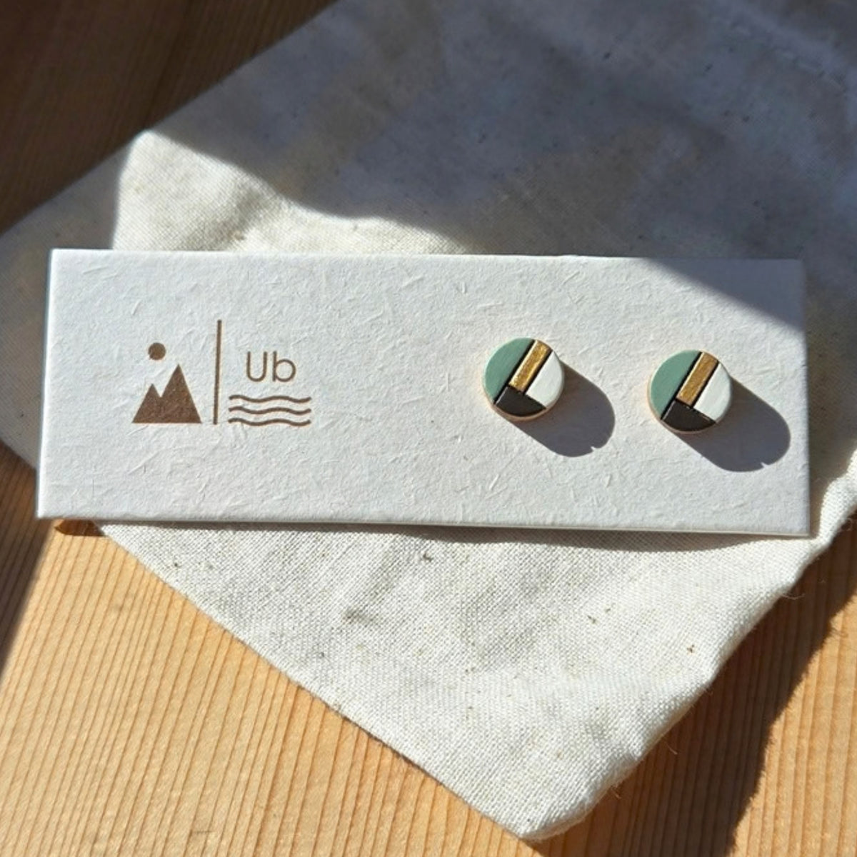 Colour Block Circle- Sage & Gold